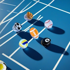Set di 6 mollette sportive con calcio basket e baseball per capelli da donna
