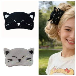 Linda Pinza para el Pelo de Gato de Dibujos Animados de PVC Antideslizante para Mujeres Niñas Accesorios para el Cabello de Moda