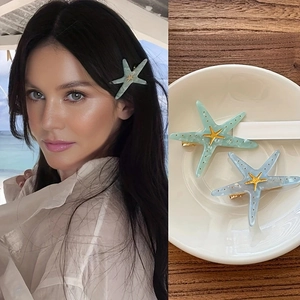 Women Summer Beach Vacation Sea Star Hair Clip Sweet Acrylic Resin Seastar Side Clip Elegant Hair Accessories For Girls