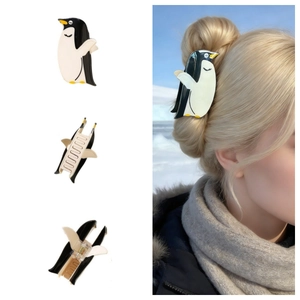 Adorable Pince À Cheveux En Forme De Pingouin En PVC Fait À La Main Dessin Animé Pour Femmes Filles Cadeau Coiffure