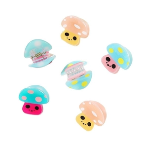 Mini bunte Pilz-Haarklammern mit Punkten in Macaron-Farben für süßes Styling