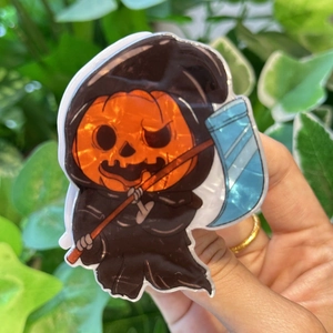 Pince à Cheveux Halloween Citrouille Fantôme Faucheuse Acrylique PVC Style Sombre Pince Requin Pour Femmes Filles Décoration