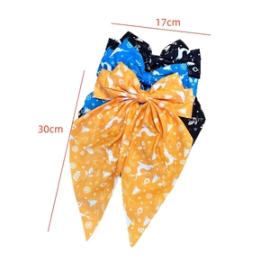 Barrettes à nœuds de Noël avec motifs de renne et flocon en orange bleu et noir