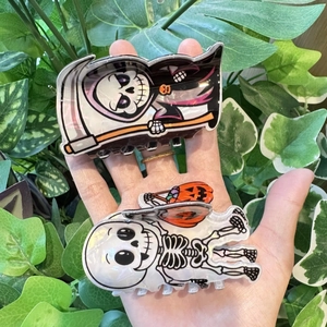 Halloween Hair Claws Skeleton Grim Reaper Ghost Pumpkin Acrylic Hair Clips For Women Festive Party Hair Accessories