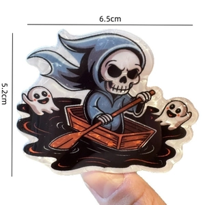Süße rudernde Sensemann-Geist-Haarklammer aus Acryl für Halloween-Frisuren, 6.5cm Größe