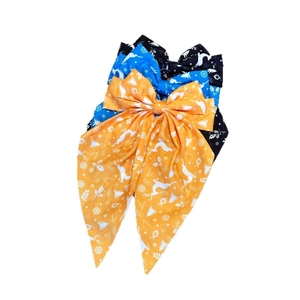 Lot de 3 barrettes à nœuds de Noël avec imprimés rennes et flocons en orange bleu et noir