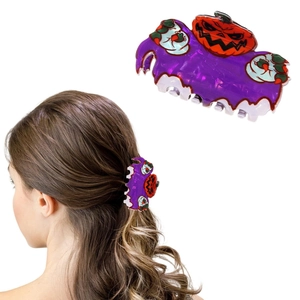 Pinces à Cheveux Halloween en PVC Motif Citrouille Fantôme Personnalisé Créative Main de Monstre Pince à Cheveux Femme