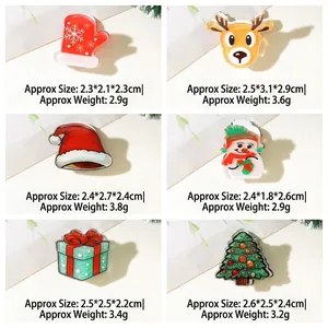 Set mit 6 Weihnachts-Haarspangen mit Weihnachtsmann, Rentier und Schneemann Motiven