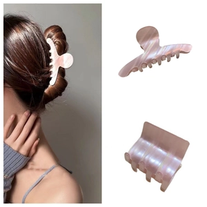 Pince à Cheveux en Acrylique Rose Irisé Pour Femmes Élégante Couleur Sirène Motif Marbré Accessoires De Mode Pour Cheveux