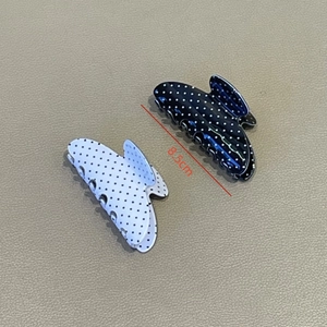 Eleganti mollette per capelli da 8,5 cm a pois bianchi e neri con design minimalista in acrilico