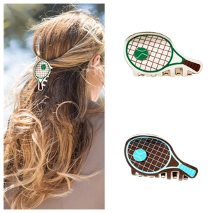 Tennisschläger Haarklammer Simulation Sport Shark Clip PVC Haarschmuck Süßer Pferdeschwanz Halter Für Damen Mädchen Mode Geschenk
