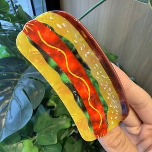 Creative hot dog hair claw clip with vibrant colors for cute half-tie hairstyles