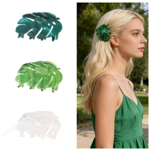 Pince à Cheveux Feuille de Monstera pour Femmes Elégante PVC Forme Monstera Deliciosa Accessoires Cheveux pour Mariage Fête Quotidien