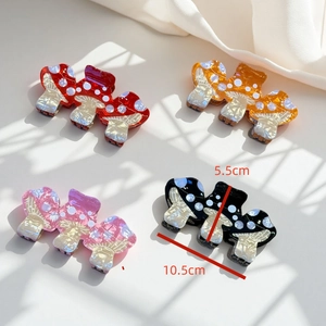 Creative Mushroom Hair Claw Clip Forest Style Polka Dot Three Linked Mushrooms PVC Shark Clip For Women Hair Accessories