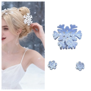 Fashion Snowflake Shape Hair Claw Clip PVC Christmas Style Winter Hair Accessory Large Small Snow Crystal Hair Clip For Women