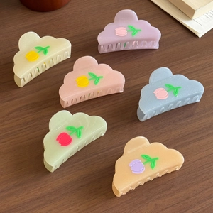 Cute Tulip Flower Cloud Shape Hair Claw Clips For Women Acrylic Sweet Korean Style Hair Catch Shark Clip Accessories