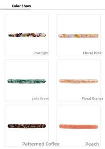 Barrettes à cheveux en acétate avec six motifs vintage de marbre et de fleurs