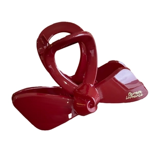Elegant glossy deep red bow hair claw clip with golden Barrette La France lettering