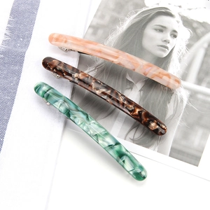 Lot de 3 barrettes en acétate écaille de tortue rose, ambre et vert émeraude