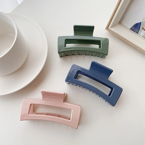 Lot de 3 pinces à cheveux en résine de 8,5 cm en vert, bleu et rose pour femme