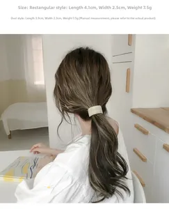 Dettagli dimensionali per fermacoda in acrilico opaco color crema per capelli