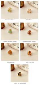 Mini acetic acid hair claws in floral and tortoiseshell patterns for elegant styling
