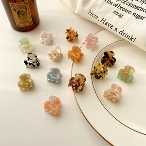 Korean Style Mini Acetate Hair Claw Clips For Women Small Marble Tortoiseshell Pattern Hair Clamps Sweet Hair Accessories
