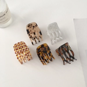 Korean Style Acetate Hair Claw Clip For Women Retro Geometric Marbled Tortoiseshell Medium Hair Accessories Fashion Headwear