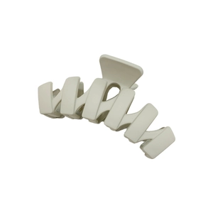 Minimalist matte cream wavy hair claw clip for thick hair styling and daily bun fixation