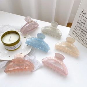 Korean Style Iridescent Acetate Hair Claw Clip For Women High End Colorful Geometric Shark Clip Elegant Minimalist Hair Accessory