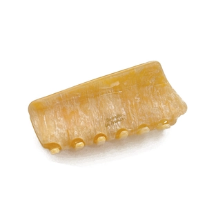 Amber marble acetate hair claw clip with golden Barrette La France lettering