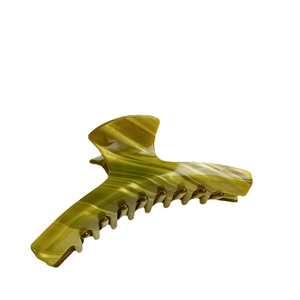 Olive green marble texture acetate hair claw clip for elegant women hairstyles