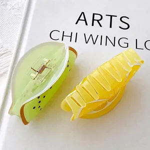 Lot de pinces à cheveux motifs kiwi et citron avec texture en résine de qualité