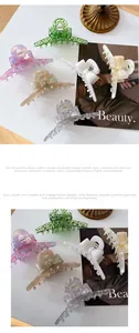 Detailed size and specs for large acetate bow hair claw clip measuring 11x5x4.6cm