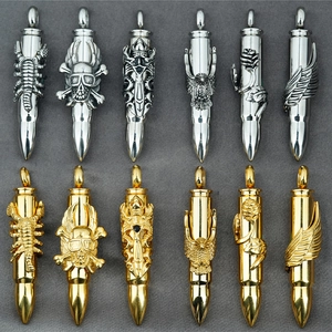 Men's Punk Stainless Steel Bullet Pendant Necklace Gothic Eagle Scorpion Relief Decorative Jewelry Accessory For Daily Party