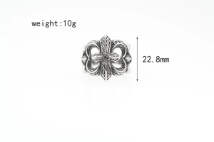 Macro detail of gothic retro ring showing 22.8mm height and vintage cross design
