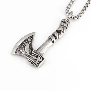 Collier avec pendentif hache de style punk hip-hop pour homme en acier inoxydable