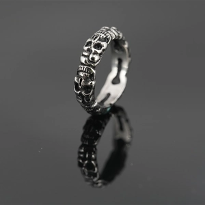 Retro Gothic Skull Ring Titanium Steel Distressed Punk Hip Hop Band Ring For Men Women Fashion Jewelry