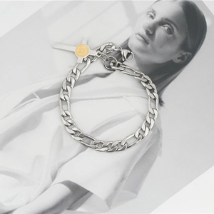 Figaro Chain Bracelet Stainless Steel Cross Pendant St Benedict Medal Silver Gold Two Tone Gothic Jewelry For Men Women