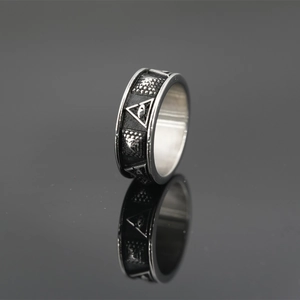Retro Titanium Steel All-seeing Eye Ring Egyptian Pyramid Masonic Symbol Distressed Punk Gothic Jewelry For Men Women