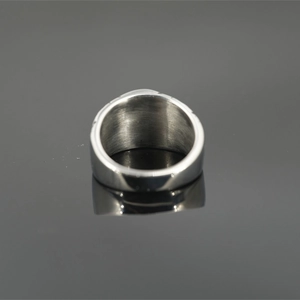 Vintage punk silver stainless steel ring with a brushed finish for men and women