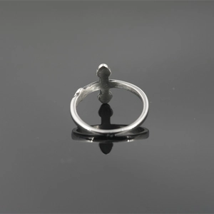 Gothic punk vintage stainless steel cross ring with retro silver finish for men and women