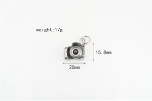 Detailed view of mini camera pendant with dimensions 20mm width and 15.8mm height