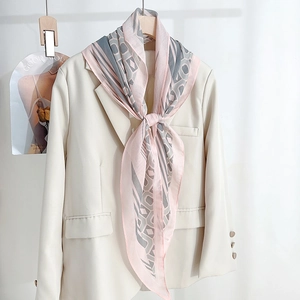 Women Geometric Print Satin Scarf Polyester Rhombic Neck Scarf Elegant Fashion Accessory For Spring Office Casual Wear