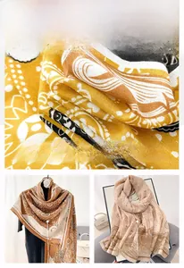 Detail of soft cotton linen shawl featuring vintage paisley print and fine weave texture