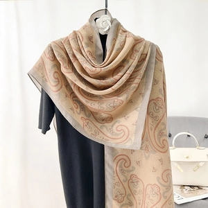 Women Ethnic Paisley Print Shawl Polyester Elegant Large Scarf Wrap For Casual Daily Travel Beach Fashion Accessories