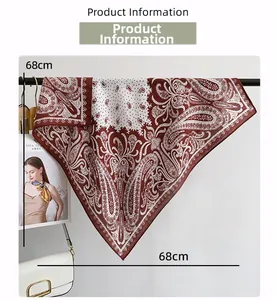 Detailansicht des Vintage-Paisley-Halstuchs mit 68cm x 68cm Maßen und elegantem Druck
