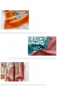 Detail of the fringed edge and intricate paisley pattern on a bohemian silk scarf