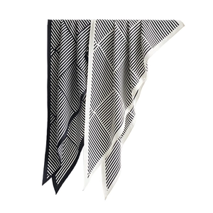 Minimalist striped satin neck scarf for women featuring premium glossy finish and drape