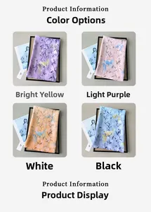 Detailed grid showing four floral chiffon scarves in purple, pink, orange, and blue colors